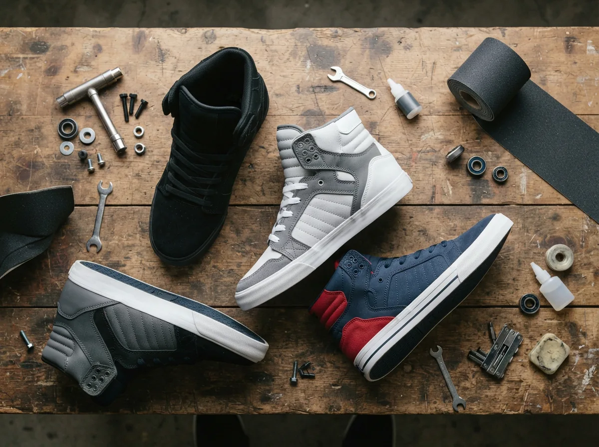 Comparison of Supra high-top sneaker features like cushioning and materials.